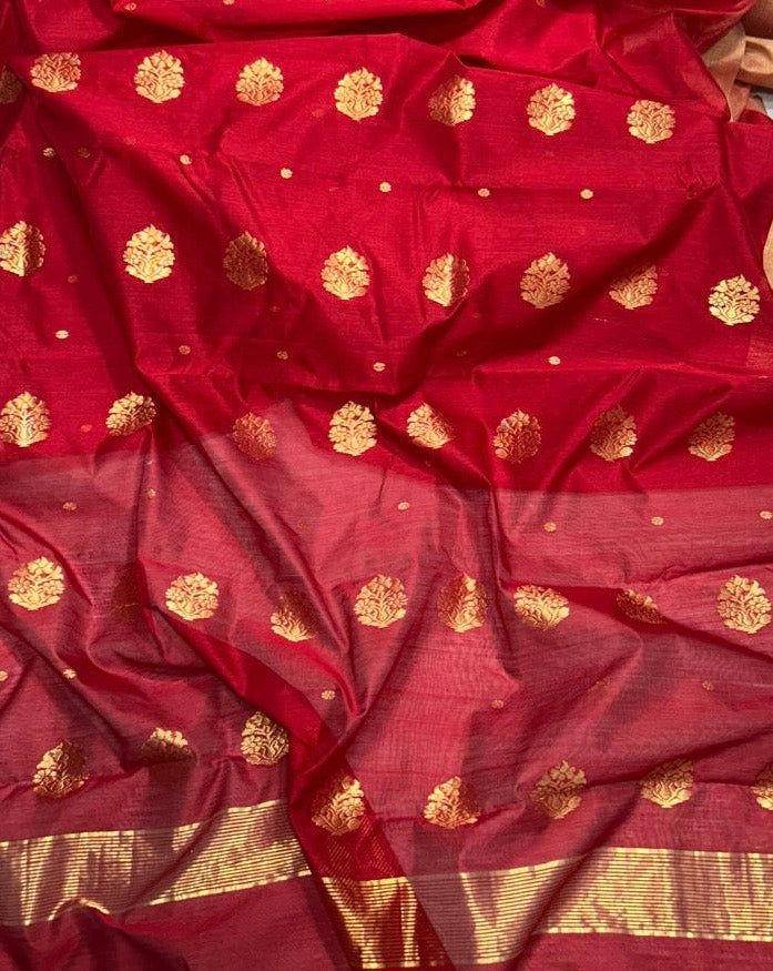 Royal Crimson Chanderi Saree