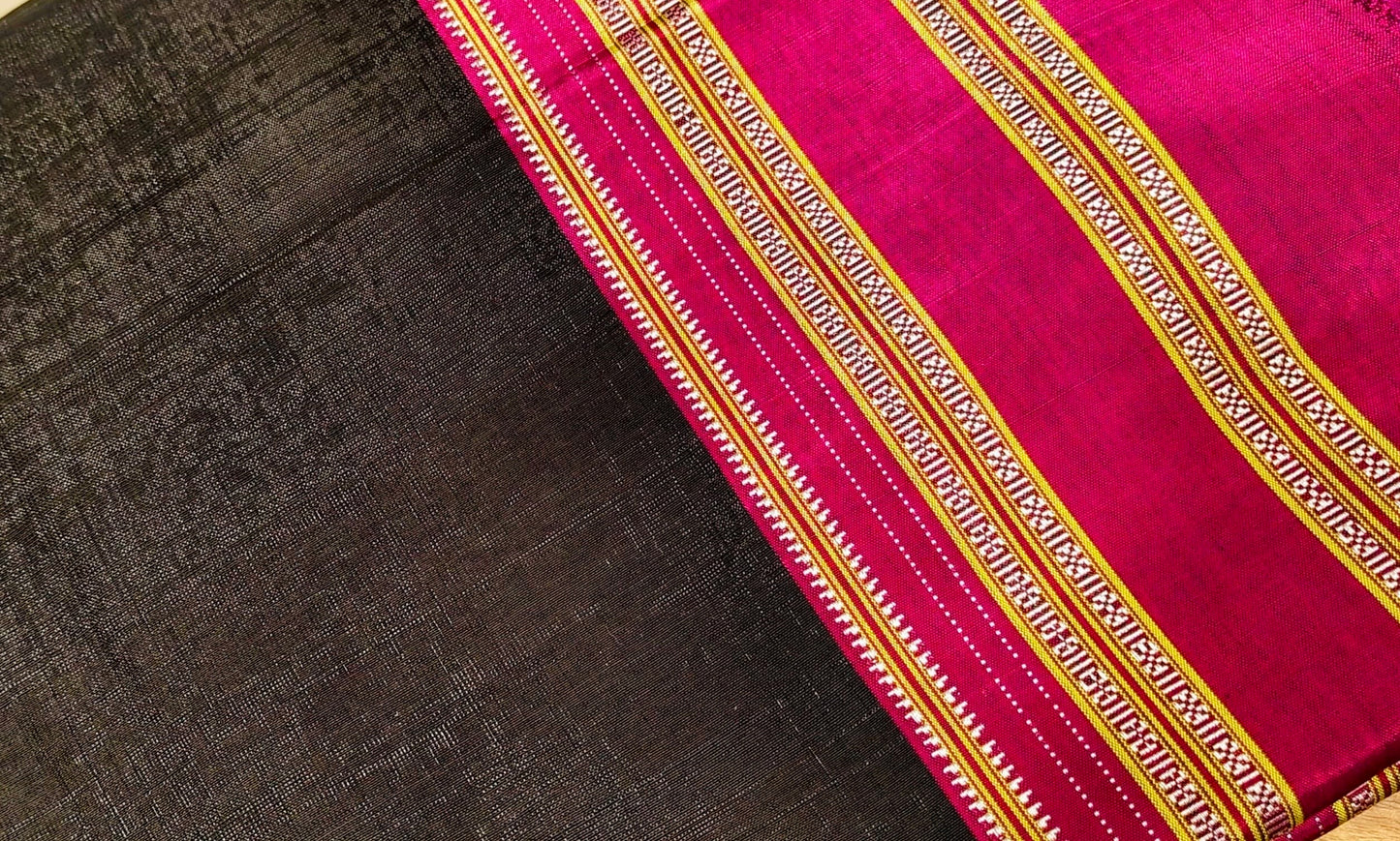 Midnight Bloom Ilkal Saree
