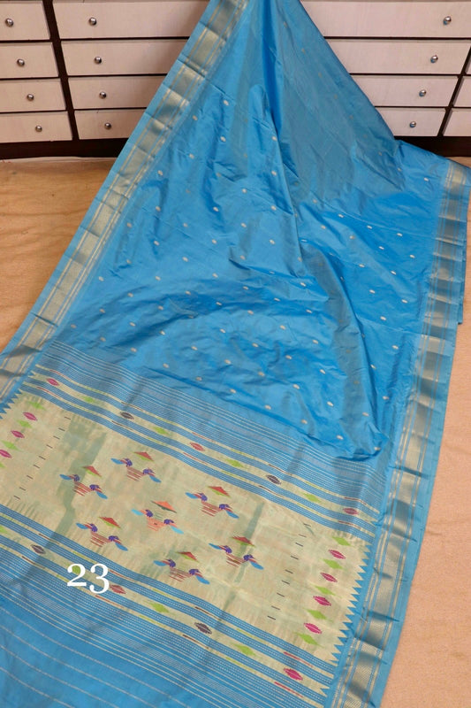 Neel Tara Narali Paithani Saree