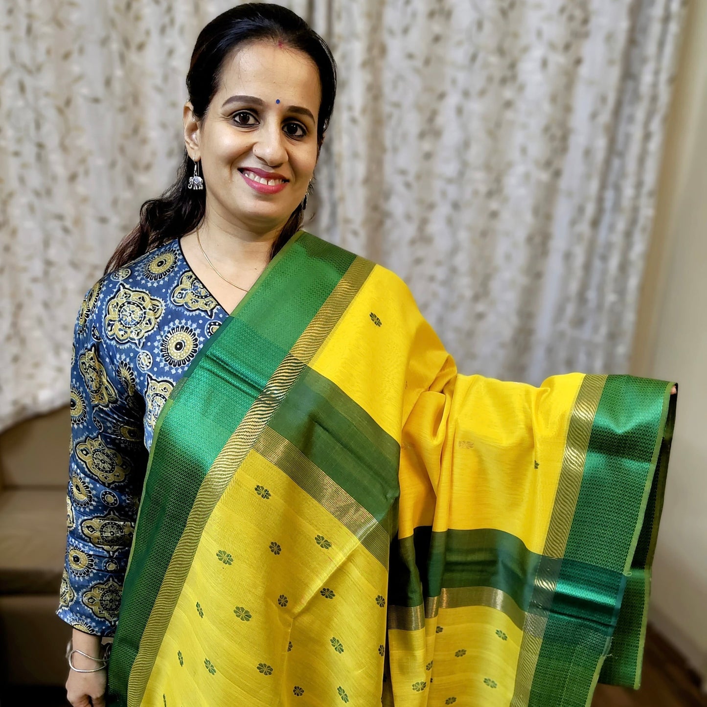 Sunlit Grace Maheshwari Saree