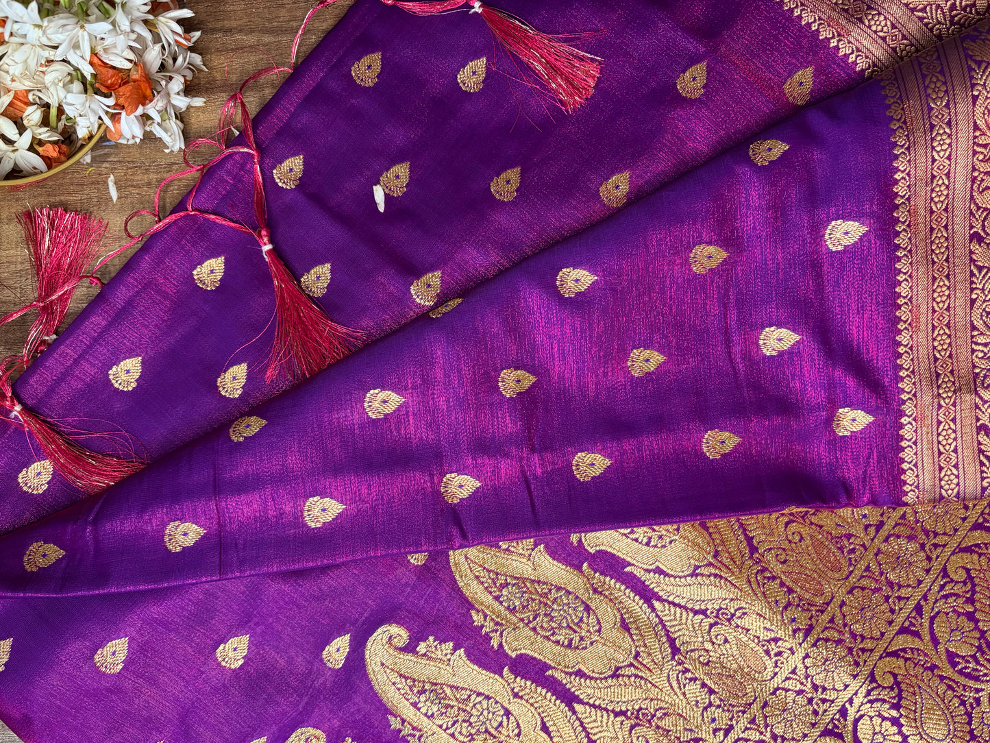 Royal Orchid Banarasi Satin Silk Saree