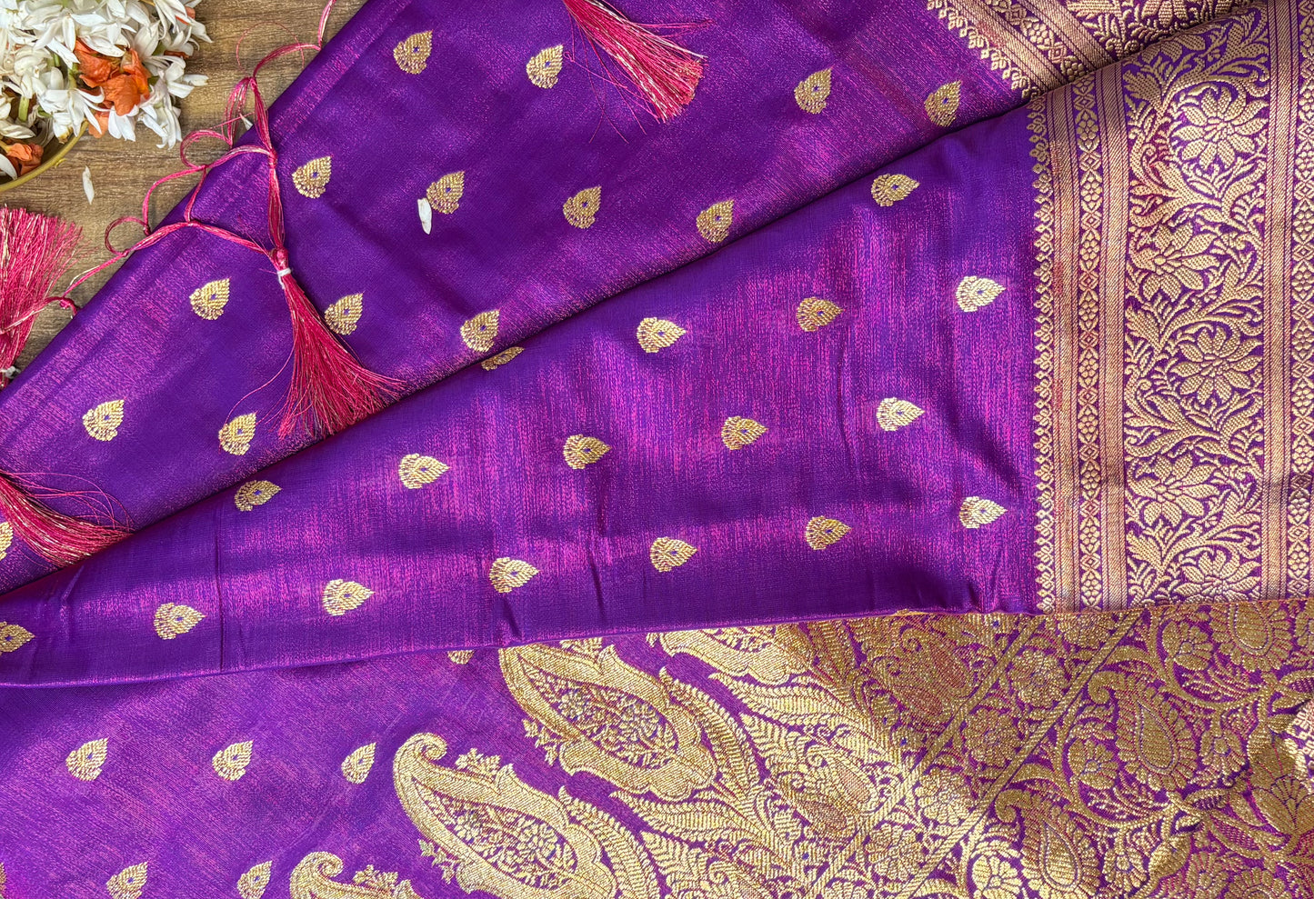 Royal Orchid Banarasi Satin Silk Saree