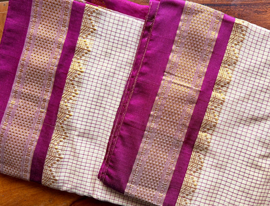 Royal Checkered Ilkal Saree