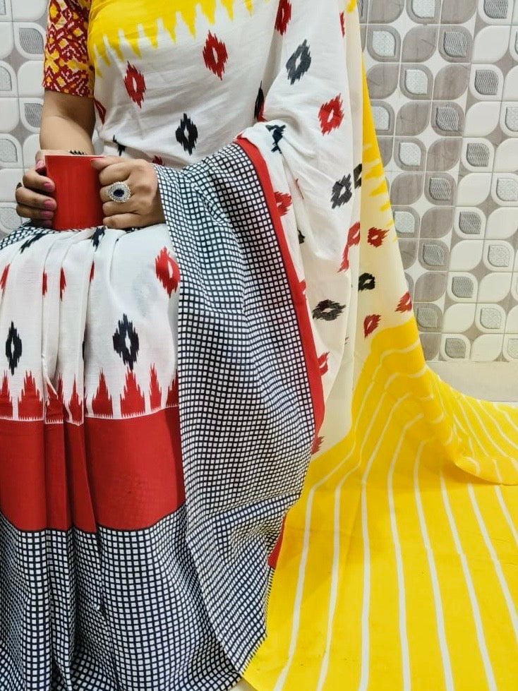 Ethereal Harmony – Pure Mulmul Cotton Saree