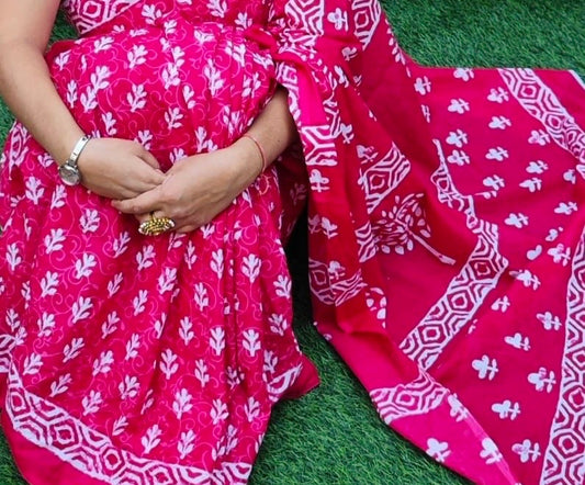 Rosé Whisper – Pure Mulmul Cotton Saree
